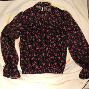 Beautiful sheer black and flower top from Express